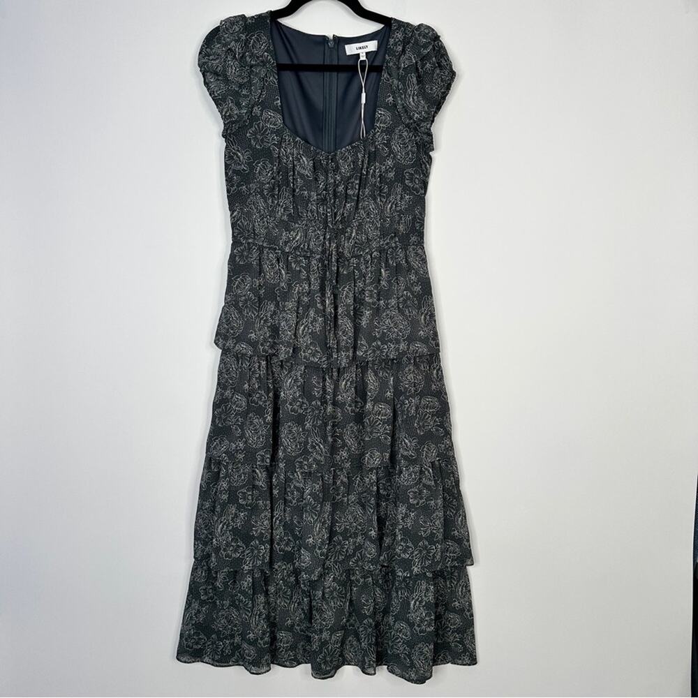 Likely Moss Dress Size 2 charcoal and Ivory #0008 - Picture 4 of 10